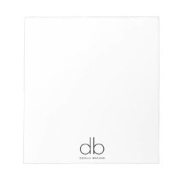 Monogram Elegant Minimal Classic Modern Notizblock