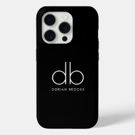Monogram Elegant Minimal Classic Modernes Schwarz Case-Mate iPhone Hülle