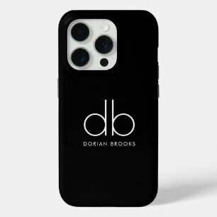 Monogram Elegant Minimal Classic Modernes Schwarz Case-Mate iPhone Hülle