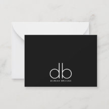 Monogram Elegant Minimal Classic Modernes Schwarz