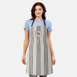 MONOGRAM ELEGANT MINIMALISTISCHE ÄGEAN STRIPE NAVY SCHÜRZE