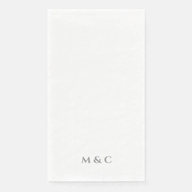 Monogram Elegant Modern 25-jähriges Party Serviette (Vorderseite)