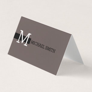 Monogram Elegant Moderne Wenge & Black Visitenkarten