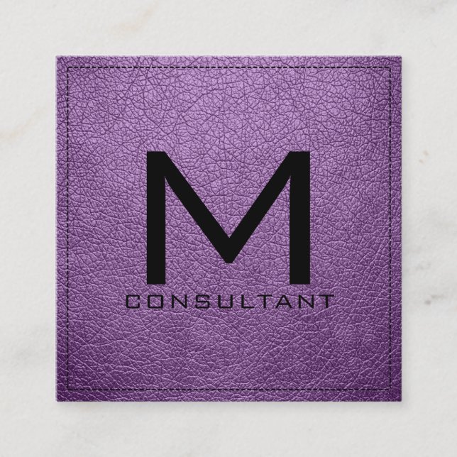 Monogram Elegant Modernes afrikanisches Violetlede Quadratische Visitenkarte (Vorderseite)