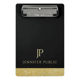 Monogram Elegant Modernes Minimalistisches Design  Mini Klemmbrett