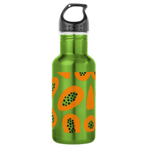 Monogram Elegant Papaya Muster Edelstahlflasche