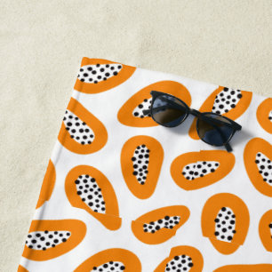 Monogram Elegant Papaya Muster Strandtuch