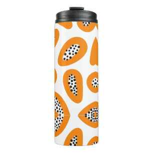Monogram Elegant Papaya Muster Thermosbecher