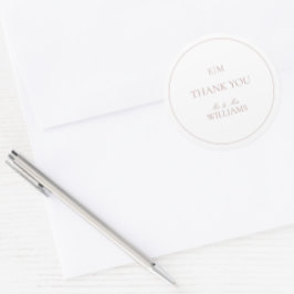 Monogram Elegant Pink Danke, Script Hochzeit Runder Aufkleber