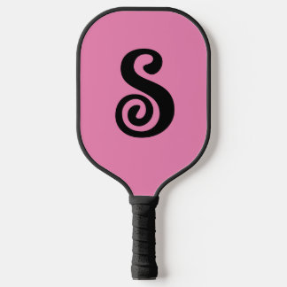 MONOGRAM ELEGANT PINK SCRIPT PICKLEBALL PADDDLE PICKLEBALL SCHLÄGER