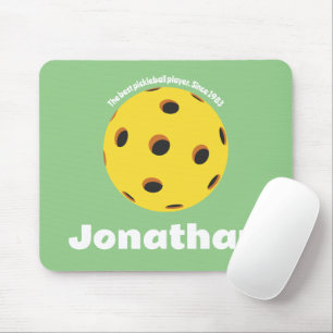 Monogram Elegant Retro Pickleball grün Mousepad