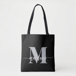 Monogram Elegant Schwarz-weiß Tasche