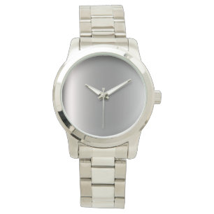 Monogram Elegant Unisex Übergröße Silver Bracelet Armbanduhr