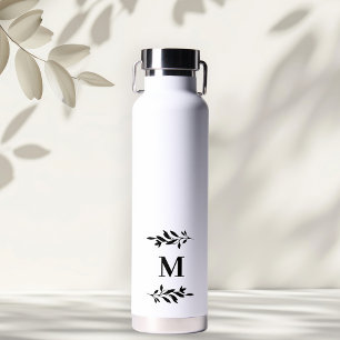Monogram Elegant Wedding White Water Flasche Gesch