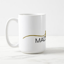 Monogram Elegant White Black Gold Kaffeetasse