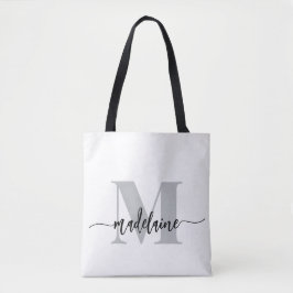Monogram Elegant White Black Tasche