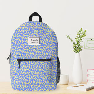 Monogram Elegante Coquette Gelbe Blüte Bedruckter Rucksack