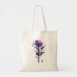 Monogram Elegante Rose Art Tragetasche