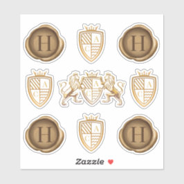 Monogram-Emblem und Gold-Wax-Siegel der Familie Li Aufkleber