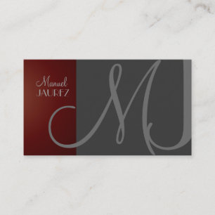 MONOGRAM En Retro Farben / Grafik+Maron Visitenkarte
