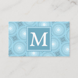 Monogram Engelblau-Kreismuster Visitenkarte