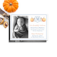 Monogram Erntedank Grateful Adoption Baby Birth