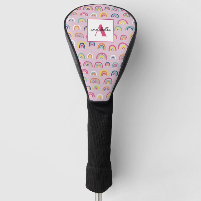 Monogram erste Pink Rainbow Golf Head Cover Headcover (Vorderseite)