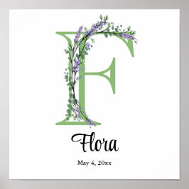 Monogram F Lavendel Eucalyptus Poster