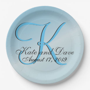 Monogram Fab Aquamarine Coole Papierplatte Pappteller