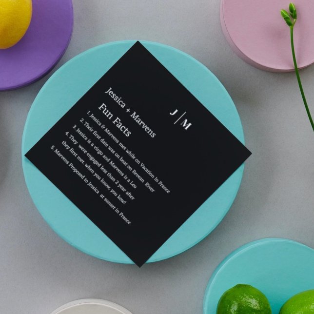 Monogram Fakten über die neuerdings schwarze Hochz Serviette (Von Creator hochgeladen)