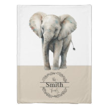 Monogram-Familie Elephant Aquarelldecke