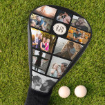 Monogram Familienfoto Collage Cool Trendsport Golf Headcover<br><div class="desc">Überraschen Sie Ihren Papa diesen Vatertag mit einem personalisierten Golfkopfcover mit seinen Lieblings-Fotos seiner Lieben. Sein persönliches Monogramm umrahmt von 10 Familienbildern in modernem Design. Auch ein perfektes Geburtstagsgeschenk.</div>