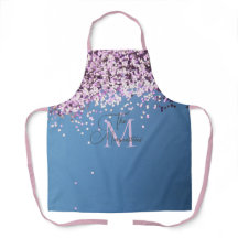Monogram Familienname Confetti auf Blue
