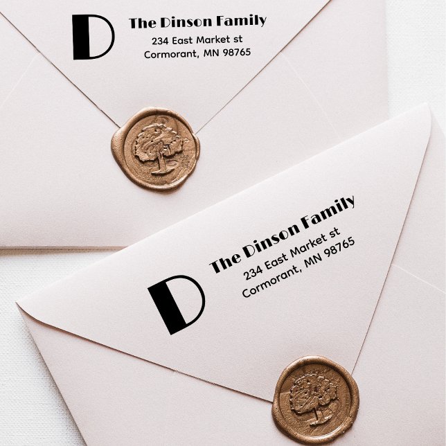 Monogram-Familienname - Erste Rücksendeadresse Permastempel (Von Creator hochgeladen)