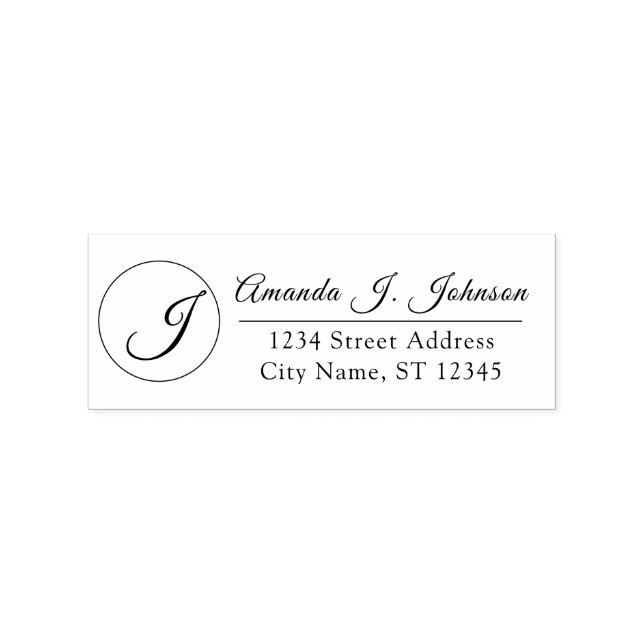Monogram Familienname UAWG Adress Beruflich Gummistempel (Prägung)
