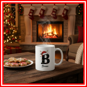 Monogram Family Christmas Antlers Weihnachtsmannmü Kaffeetasse