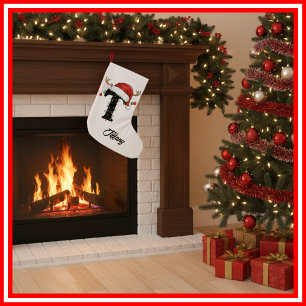 Monogram Family Christmas Antlers Weihnachtsmannmü Kleiner Weihnachtsstrumpf