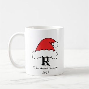 Monogram Family Christmas - Red Weihnachtsmannmütz Kaffeetasse