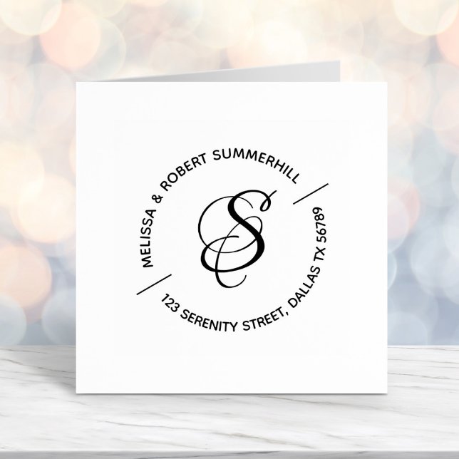 Monogram Family Coupe Round Address Permastempel (Von Creator hochgeladen)