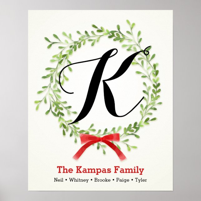 Monogram Family Print, Mistletodraht Poster (Vorne)
