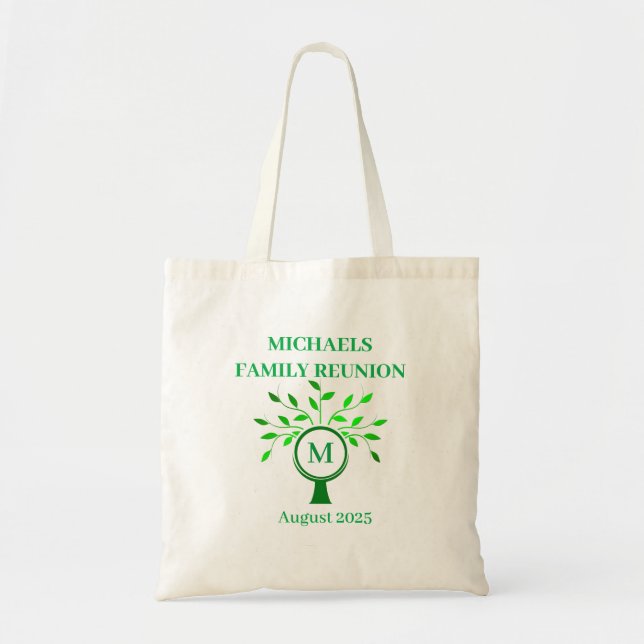 Monogram Family Wiedersehen Family Tree Tragetasche (Vorne)