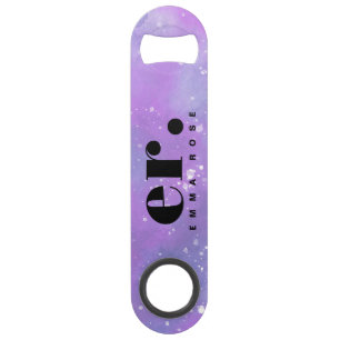 Monogram Fantasy Wasserfarbe Stilvoll Moderner Min Speed Flaschenöffner