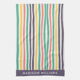 Monogram farbene Linien Elegant Stilvolle Küche T Geschirrtuch