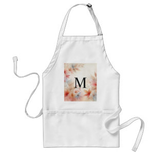 Monogram farbige Herbstlaube Aquarellpasten Schürze