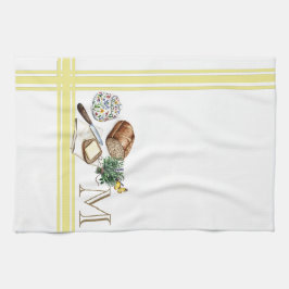 Monogram Farmhouse Küchentücher Gold Strippenkräut