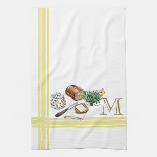 Monogram Farmhouse Küchentücher Gold Strippenkräut