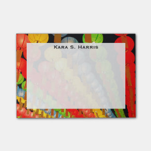 Monogram Feng Shui Yellow Green Blue Lanterns Post-it Klebezettel