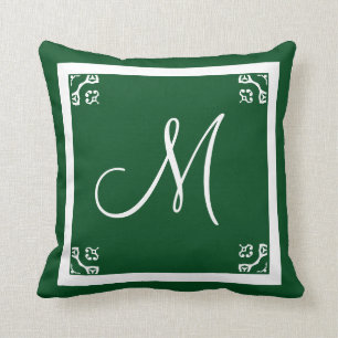 MONOGRAM Fichtengrün personalisierte Gewohnheit Kissen