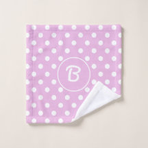 Monogram Fifties Retro Polka Punkte auf weichrosa