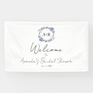 Monogram Floral Brautparty Begrüßungszeichen Banner